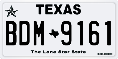 TX license plate BDM9161