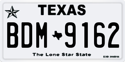 TX license plate BDM9162