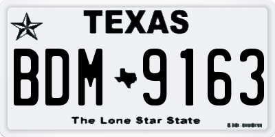 TX license plate BDM9163
