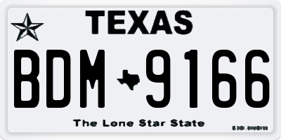 TX license plate BDM9166