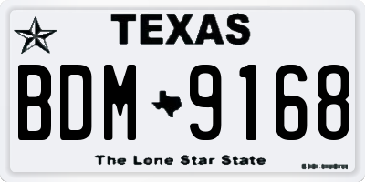TX license plate BDM9168