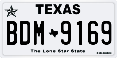 TX license plate BDM9169