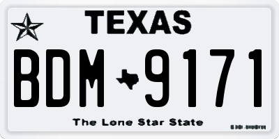 TX license plate BDM9171
