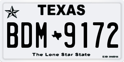 TX license plate BDM9172