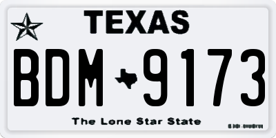 TX license plate BDM9173