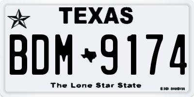 TX license plate BDM9174