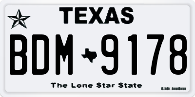 TX license plate BDM9178