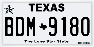 TX license plate BDM9180