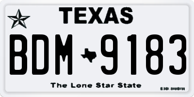 TX license plate BDM9183