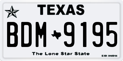 TX license plate BDM9195