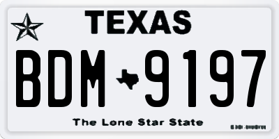 TX license plate BDM9197
