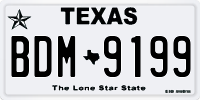 TX license plate BDM9199