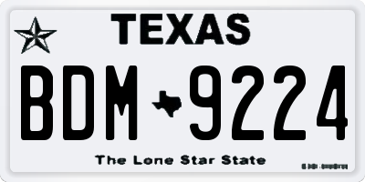 TX license plate BDM9224