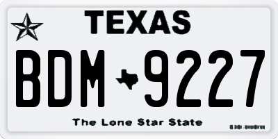 TX license plate BDM9227