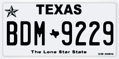 TX license plate BDM9229