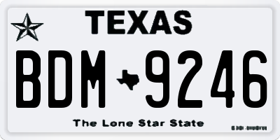 TX license plate BDM9246