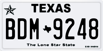 TX license plate BDM9248