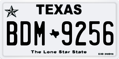 TX license plate BDM9256