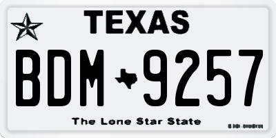 TX license plate BDM9257