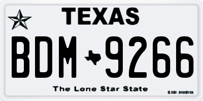 TX license plate BDM9266