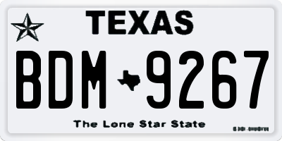 TX license plate BDM9267