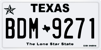 TX license plate BDM9271