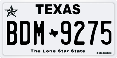 TX license plate BDM9275