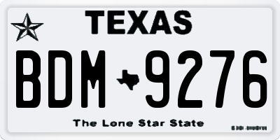 TX license plate BDM9276
