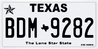 TX license plate BDM9282