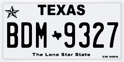 TX license plate BDM9327