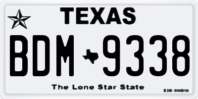 TX license plate BDM9338