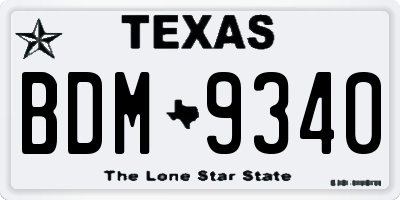 TX license plate BDM9340