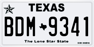 TX license plate BDM9341