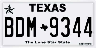 TX license plate BDM9344