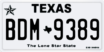 TX license plate BDM9389