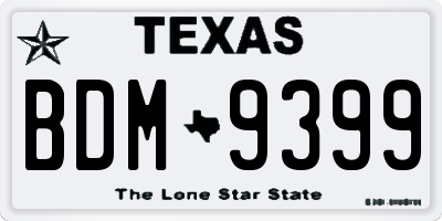 TX license plate BDM9399