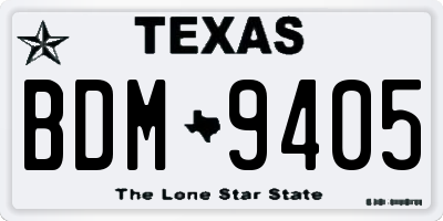 TX license plate BDM9405