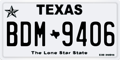 TX license plate BDM9406