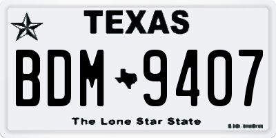 TX license plate BDM9407