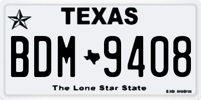 TX license plate BDM9408