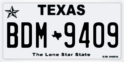 TX license plate BDM9409