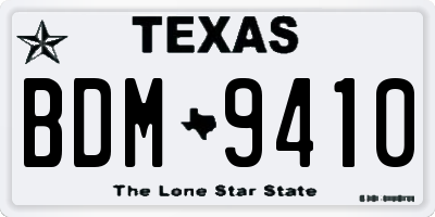 TX license plate BDM9410