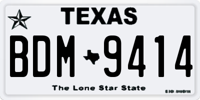 TX license plate BDM9414