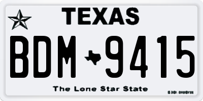 TX license plate BDM9415