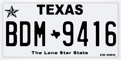 TX license plate BDM9416