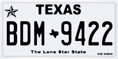 TX license plate BDM9422