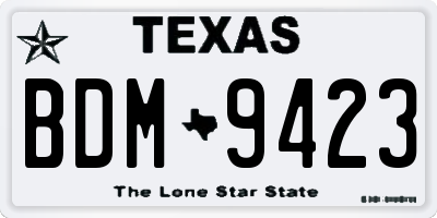 TX license plate BDM9423