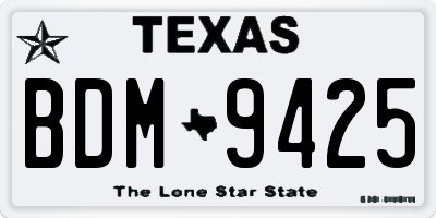 TX license plate BDM9425