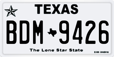 TX license plate BDM9426