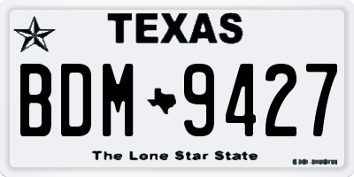 TX license plate BDM9427